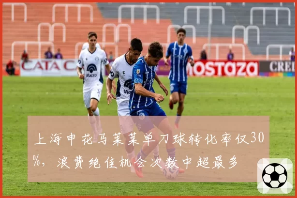 上海申花马莱莱单刀球转化率仅30%，浪费绝佳机会次数中超最多